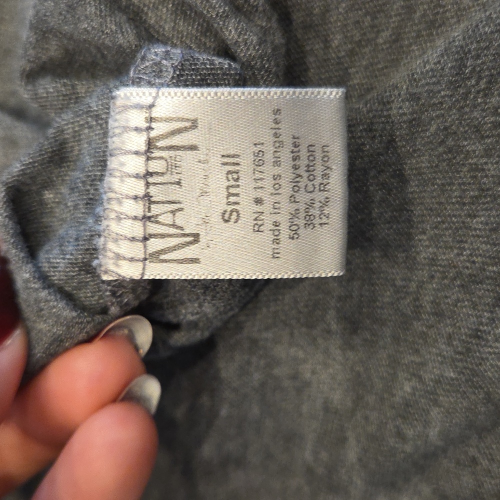 WOMEN'S NATION BY JEN MENCHACHA OVERSIZED GREY SHORT SLEEVE T SHIRT Sz 2 $90 - Picture 6 of 6